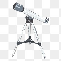 Telescope png sticker, object illustration on transparent background. Free public domain CC0 image.