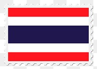 Thai flag stamp png sticker, national symbol illustration on transparent background. Free public domain CC0 image.