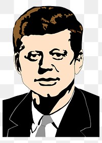 John F. Kennedy png sticker, US president portrait on transparent background. Free public domain CC0 image.