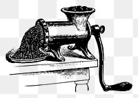 Meat grinder png sticker, vintage object illustration on transparent background. Free public domain CC0 image.