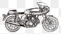 Classic motorcycle png sticker, vehicle illustration on transparent background. Free public domain CC0 image.