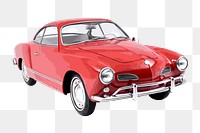 Red classic png car sticker, vehicle illustration on transparent background. Free public domain CC0 image.