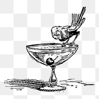 Cocktail glass png sticker, vintage alcoholic drink illustration on transparent background. Free public domain CC0 image.
