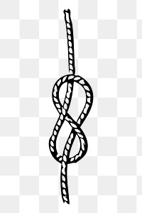Rope knot png sticker, vintage divider illustration on transparent background. Free public domain CC0 image.