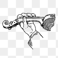 Violin fingering position png sticker, vintage music illustration on transparent background. Free public domain CC0 image.