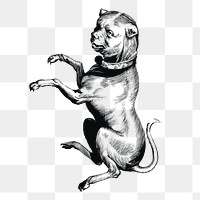 Creepy dog png sticker, vintage mythical creature illustration on transparent background. Free public domain CC0 image.