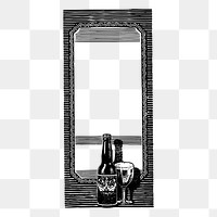 Beer frame png sticker, vintage illustration on transparent background. Free public domain CC0 image.