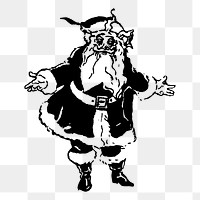 Santa Claus png sticker, vintage Christmas illustration on transparent background. Free public domain CC0 image.