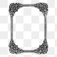 Ornate frame png sticker, vintage illustration on transparent background. Free public domain CC0 image.