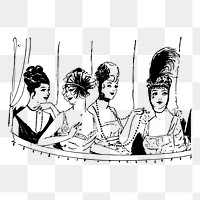 Classy ladies png sticker, vintage fashion illustration on transparent background. Free public domain CC0 image.