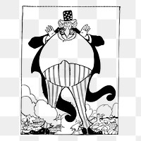 Uncle Sam png sticker, American mascot illustration on transparent background. Free public domain CC0 image.