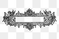 Ornamental badge png sticker, vintage frame illustration on transparent background. Free public domain CC0 image.