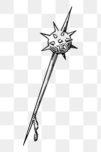 Mace png sticker, medieval weapon illustration on transparent background. Free public domain CC0 image.