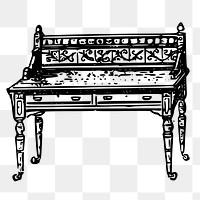 Dressing table png sticker, vintage furniture illustration on transparent background. Free public domain CC0 image.