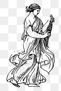 Ancient farmer png sticker Greek woman illustration, transparent background. Free public domain CC0 image.