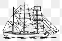 Ship png sticker adventure illustration, transparent background. Free public domain CC0 image.