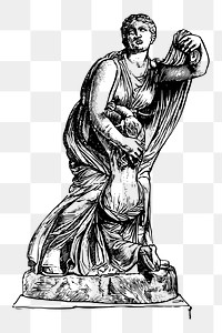 Greek statue png sticker ancient illustration, transparent background. Free public domain CC0 image.