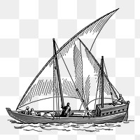 Ship png sticker vintage adventure illustration, transparent background. Free public domain CC0 image.