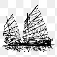 Ship png sticker vintage adventure illustration, transparent background. Free public domain CC0 image.