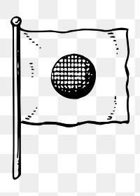 Japan flag png sticker black and white illustration, transparent background. Free public domain CC0 image.