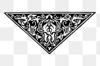 Vintage decorative png sticker black and white illustration, transparent background. Free public domain CC0 image.