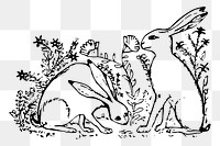 Hare png sticker wild animal illustration, transparent background. Free public domain CC0 image.