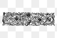 Vintage ornamental png sticker black and white illustration, transparent background. Free public domain CC0 image.