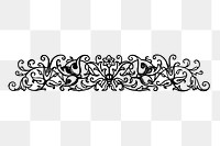 Vintage decorative png sticker black and white illustration, transparent background. Free public domain CC0 image.