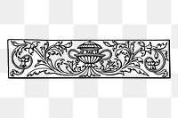 Decorative divider png sticker vintage illustration, transparent background. Free public domain CC0 image.