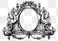 Ornamental frame png sticker vintage illustration, transparent background. Free public domain CC0 image.