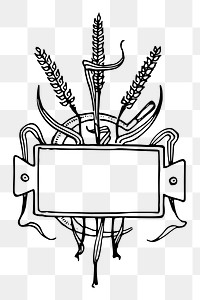 Wheat frame png sticker vintage illustration, transparent background. Free public domain CC0 image.