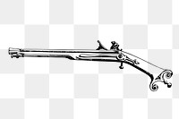 Gun png sticker vintage weapon illustration, transparent background. Free public domain CC0 image.