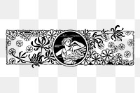 Ornamental divider png sticker vintage illustration, transparent background. Free public domain CC0 image.