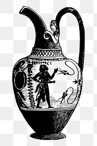 Greek vase png sticker ancient object illustration, transparent background. Free public domain CC0 image.