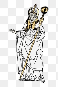 Pope png sticker Catholicism religion illustration, transparent background. Free public domain CC0 image.