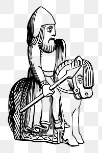 Medieval knight png sticker chess piece illustration, transparent background. Free public domain CC0 image.