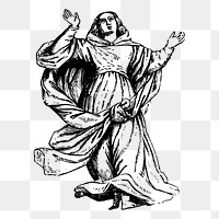 Virgin Mary png sticker Catholic religion illustration, transparent background. Free public domain CC0 image.