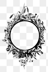 Botanical frame png sticker vintage illustration, transparent background. Free public domain CC0 image.