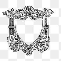 Blank shield png sticker coat of arms illustration, transparent background. Free public domain CC0 image.