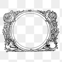 Ornamental frame png sticker vintage illustration, transparent background. Free public domain CC0 image.