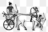 Ancient chariot png sticker war illustration, transparent background. Free public domain CC0 image.