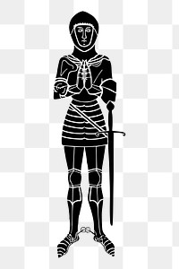 Armored knight png sticker historic people illustration, transparent background. Free public domain CC0 image.