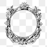 Decorative frame png sticker vintage illustration, transparent background. Free public domain CC0 image.