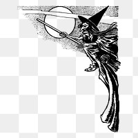 Witch border png sticker fairy tale illustration, transparent background. Free public domain CC0 image.