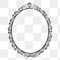 Ornamental frame png sticker vintage illustration, transparent background. Free public domain CC0 image.