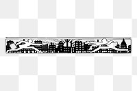 Decorative divider png sticker city illustration, transparent background. Free public domain CC0 image.