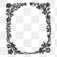 Floral frame png sticker illustration, transparent background. Free public domain CC0 image