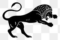 Black lion  png sticker illustration, transparent background. Free public domain CC0 image