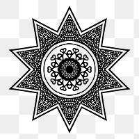 PNG vintage geometric starburst sticker illustration, transparent background. Free public domain CC0 image