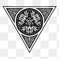 Vintage decorative triangle png sticker illustration, transparent background. Free public domain CC0 image